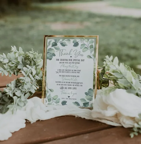Miniatura 7 de Your Main Event Prints 50 tarjetas de decoración de eucalipto para boda, perfectas para añadir a centros de mesa y decoraciones de boda
