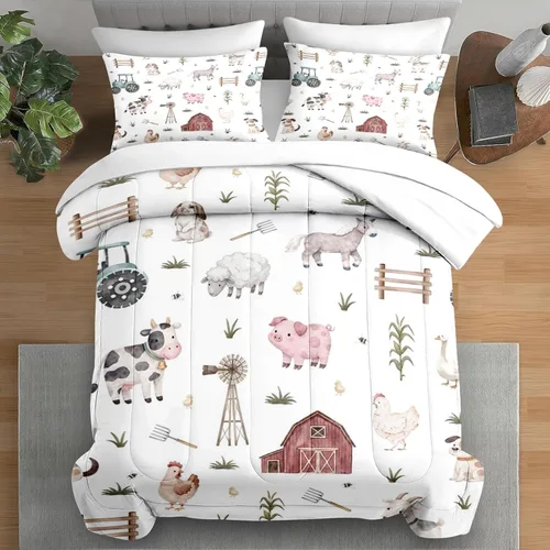 Miniatura 21 de Pamnest Juego de edredón tamaño individual, ropa de cama retro de 5 piezas para niños y adultos, juego de sábanas con estética hippie para niños