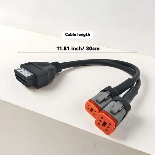 Miniatura 5 de Adaptador OBD2 para Harley 2 en 1 [4 pines + 6 pines] a cable de diagnóstico de motocicleta de 16 pines, conector de herramienta de escáner