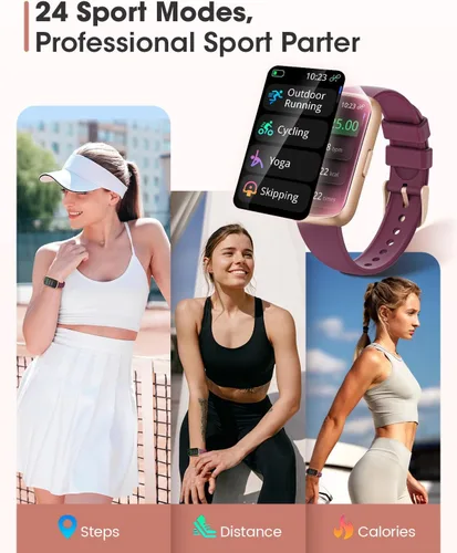 Miniatura 3 de Relojes de fitness para mujer, rastreador de actividad física con monitor de frecuencia cardíacaSpO2, relojes inteligentes para mujeres