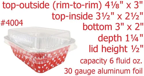 Miniatura 2 de KitchenDance - Mini moldes desechables de aluminio con tapas, 6 onzas, rectangulares de tamaño individual, moldes para hornear de papel de aluminio