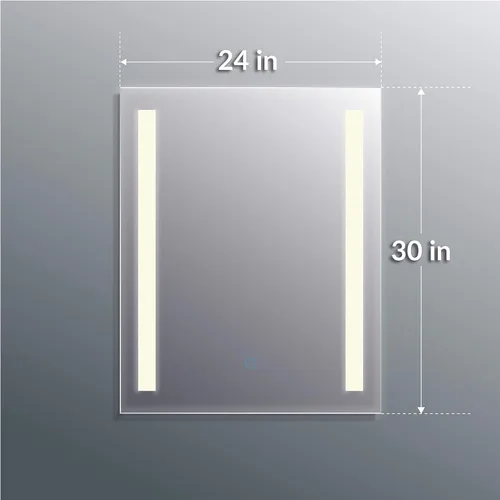 Miniatura 4 de Homewerks 100163 - Espejo de baño LED de 24 x 30 pulgadas, montaje en pared, sin marco, antiniebla, luz regulable, 800 lúmenes, blanco brillante