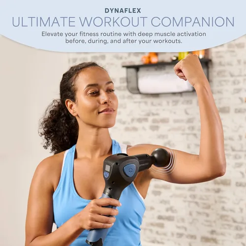 Miniatura 6 de LifePro Dynaflex - Pistola de masaje de percusión elegible – Masajeador manual de tejido profundo para atletas – Herramienta de recuperación Azul