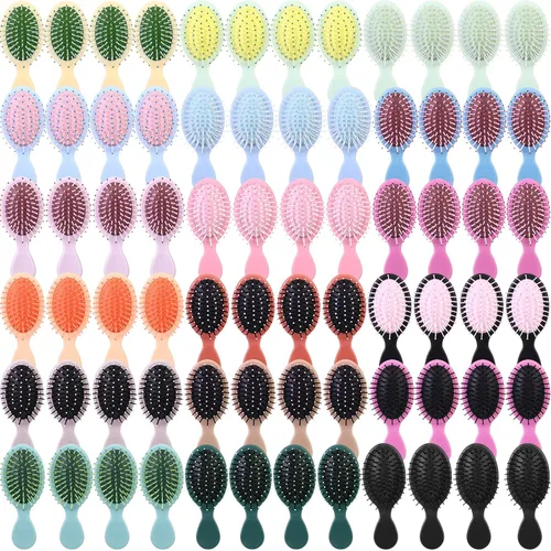 FoldTier 72 piezas de mini cepillos desenredantes para el cabello, cepillo desenredante de viaje a granel, cerdas suaves, cepillo pequeño húmedo y