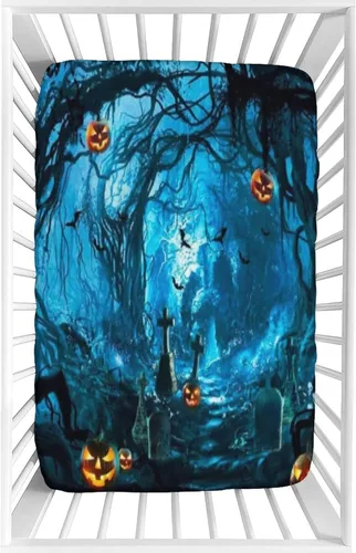 Miniatura 21 de Sábana decorativa para cuna, sábana bajera ajustable de microfibra para cuna para bebés y niños pequeños, 28 x 52 x 8 pulgadas, juego de sábanas