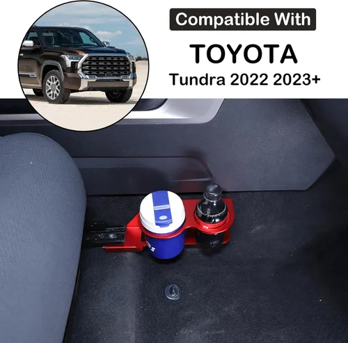 Miniatura 2 de Organizador expansor de portavasos para asiento de pasajero de automóvil compatible con Toyota Tundra 2022-2023 asiento de pasajero de aluminio