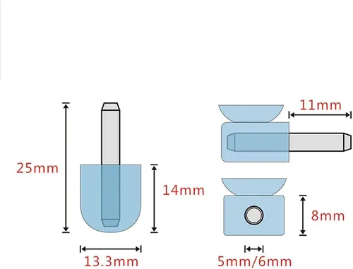 Miniatura 4 de 20 pines de soporte de estante de vidrio de 0.197 in con ventosas de soporte de estante de vidrio, soportes de estante de vidrio, clavijas