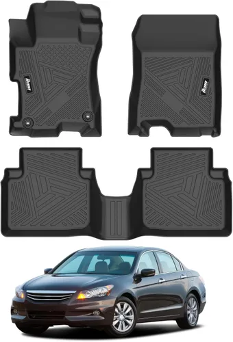 Miniatura 10 de FREEMOTOR802 Compatible con alfombrillas de piso Honda Accord 2023-2025, alfombras moldeadas 3D de 1ª 2ª fila de protección delantera y trasera