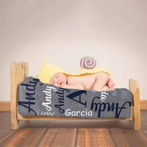 Miniatura 4 de Yoke Style Mantas de bebé personalizadas para bebés niñas/niños, manta de envolver con nombre personalizado, regalos para recién nacidos, niños