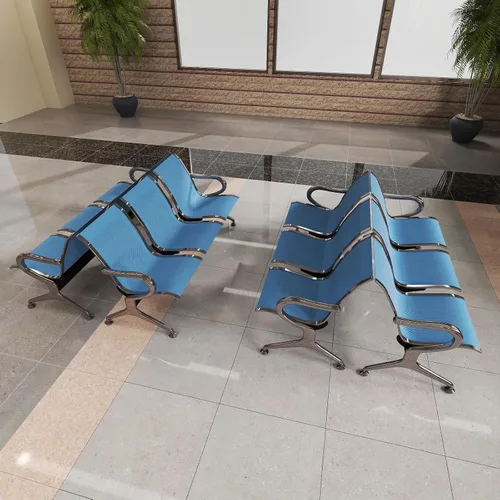 Miniatura 34 de Kinfant Silla de sala de espera de 2 asientos, sillas de recepción de invitados de oficina con respaldo ergonómico, banco de espera de aeropuerto