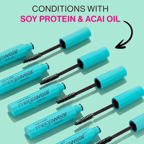 Miniatura 4 de wet n wild Mejora y define el rímel Megawear, fórmula voluminizadora de gel suave que promueve pestañas completas y saludables, enriquecidas