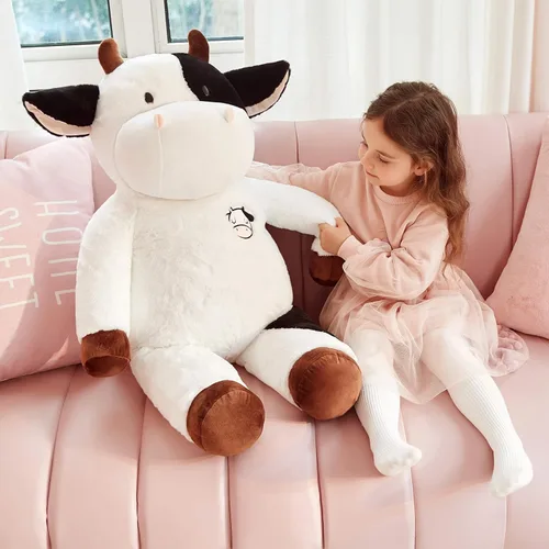 Miniatura 4 de IKASA - Animal de peluche gigante de vaca de felpa, juguetes suaves grandes y jumbo de gran tamaño, 30" de tamaño enorme, lindo peluche esponjoso