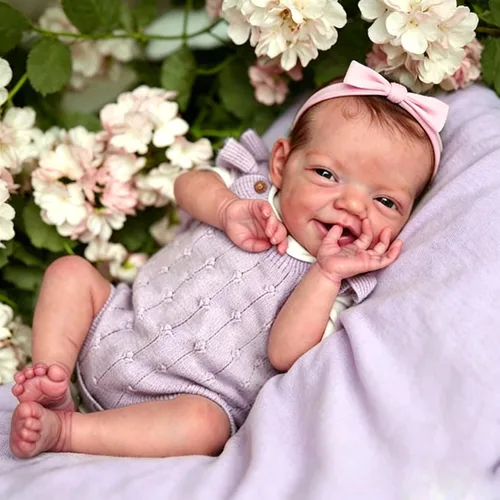 Miniatura 2 de Anano Muñecas Reborn de silicona de cuerpo completo de 20 pulgadas, muñeca de bebé realista, muñeca recién nacida, muñeca de bebé de silicona