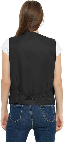 Miniatura 5 de TOPTIE Chaleco unisex con botones para uniforme de trabajo