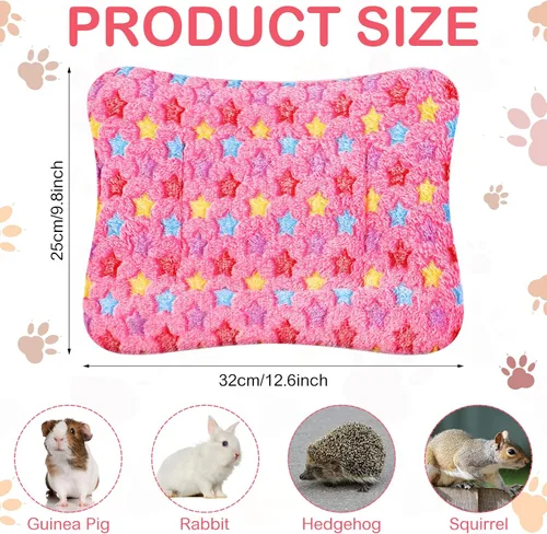 Miniatura 2 de Tuanse Paquete de 4 alfombrillas de cama de conejillo de indias, ropa de cama de conejo para todas las estaciones, almohadilla de cama de forro