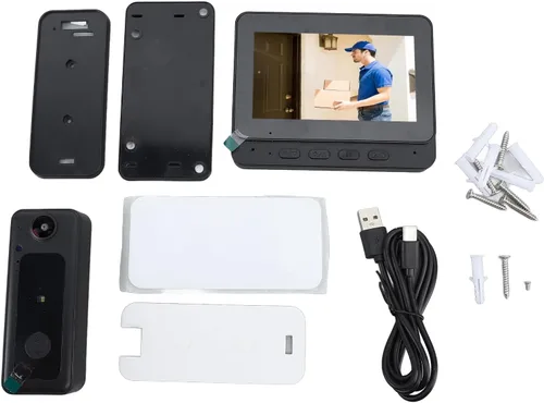 Miniatura 7 de Cámara de timbre, 8MP 1080P 170° Cámara de seguridad gran angular con micrófono videollamada, 2 vías de conversación nocturna timbre de video