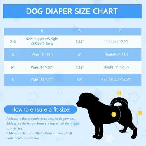 Miniatura 2 de Paquete de 4 pañales para perras, pañales lavables y reutilizables para cachorros, altamente absorbentes, cómodos pañales para perros en celo