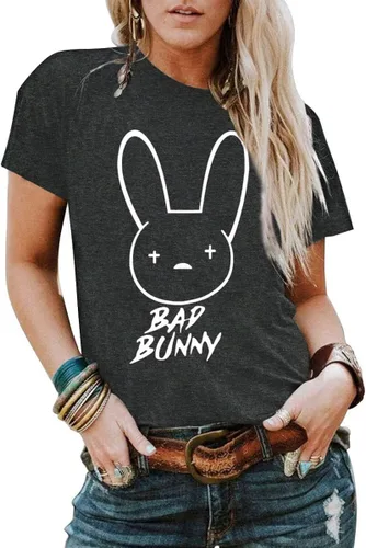 Bad Bunny - Camiseta de Pascua para mujer, diseño divertido de conejo, para verano, vacaciones, hip hop, regalo
