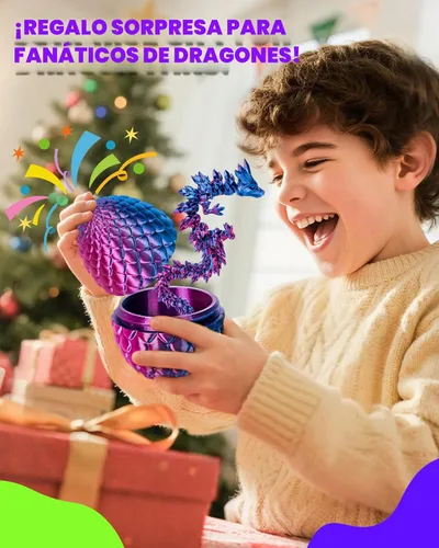 Miniatura 7 de TBOLINE - Huevo de dragón impreso en 3D, animal de cristal articulado, juguete para la ansiedad para adolescentes, niños y niñas, piezas míticas
