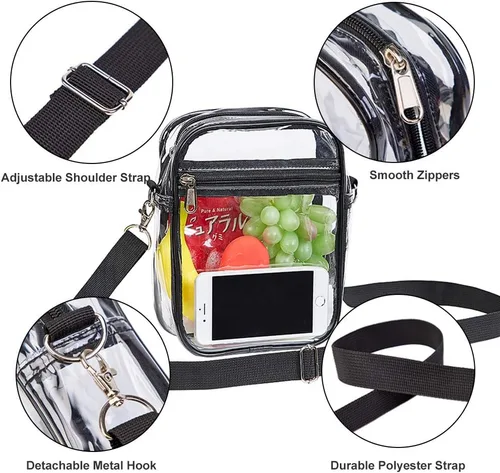 Miniatura 6 de COVAX Bolso cruzado transparente, aprobado por estadios para conciertos, festivales