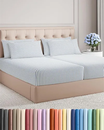 Miniatura 151 de Juego de sábanas Queen de 6 piezas, sábanas tamaño Queen, ropa de cama suave de lujo de hotel, refrescante, cómoda y transpirable, 1 encimera, 1 26