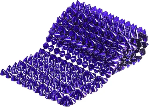 Miniatura 14 de uxcell 1 yarda de puntada en cono de punta, 12 filas de plástico con parte trasera plana, remache punk, cinta para manualidades, bolsos, decoración