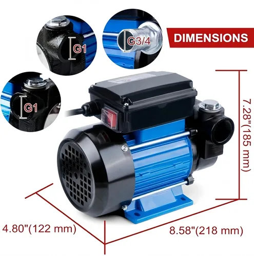 Miniatura 3 de Bomba de transferencia de aceite TIGEROAR 110V Bomba eléctrica de transferencia de combustible 18 GPM, bomba de transferencia diesel, biodiesel
