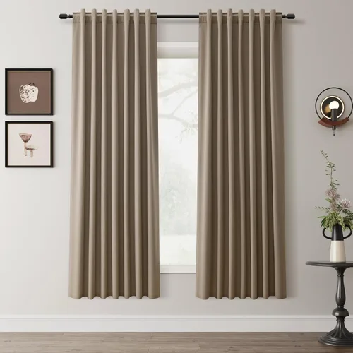 Miniatura 21 de Hokibero Cortinas de lino 100% opacas de 102 pulgadas de largo, juego de 2 paneles para oscurecer la habitación, lino térmico texturizado