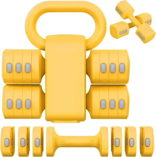 Miniatura 7 de Hezeyferg Juego de mancuernas ajustables 2 en 1, juego de mancuernas con 4 niveles de peso para mujeres y hombres, cada una de 1/1.5/2/2.5 kg