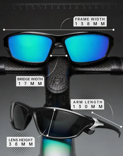Miniatura 7 de KALIYADI 4 Pack Polarized Sunglasses-Men Sports Sun-glasses: Mens Sunglasses UV Protection for Fishing Driving Cycling A02-negro/azul hielo/rojo