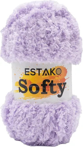 Miniatura 41 de Estako Softy 100% Poliéster Esponjoso Suave Grueso Peso #5 Hilado para Crochet y Tejido 3.52 oz (100 gr) 98 Yds (90 m) (9110 - Blanco)