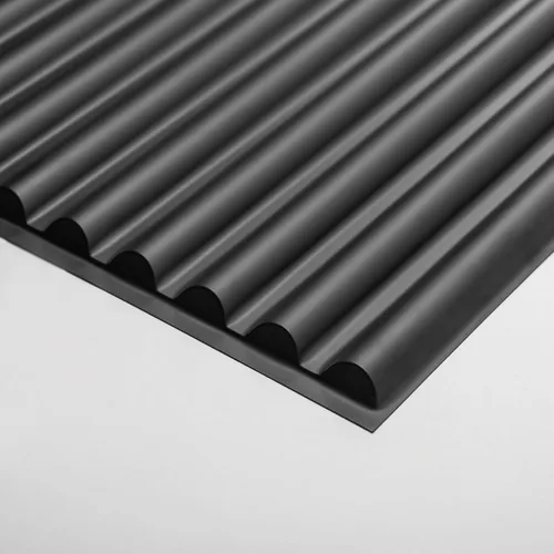 Miniatura 8 de Art3d - Paneles de techo colgante de 2x4 pies en negro, diseño semi-cilíndrico de 12 hojas, paneles de pared 3D para decoración interior de pared