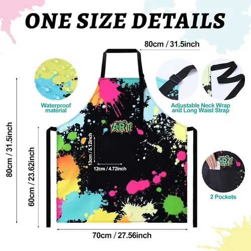 Miniatura 4 de Mepase Juego de 4 piezas de regalo para profesores y artistas para pintar, incluye delantal de pintura impermeable, llavero, taza, calcetines