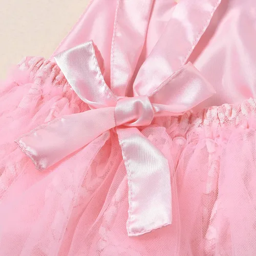 Miniatura 3 de CIYCUIT Traje de bebé niña para primer cumpleaños de tul de encaje vestido tutú de princesa ropa de fotografía para primer cumpleaños