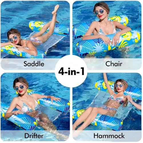 Miniatura 2 de Inflatable Pool Floats Adult，5 Pack Multi-Purpose Pool Float Water Hammock，Pool Float Chair-Swimming Pool Raft，Pool Hammock Floaties for Adults