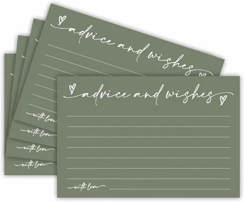 Miniatura 7 de 30 Tarjetas de Consejos y Deseos – Azul Minimalista – Tarjetas de Consejos de Doble Cara para Rellenar para Novia, Boda, Fiesta de Graduación, Sr.