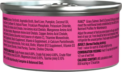 Miniatura 3 de Rawz Natural Premium - Alimento enlatado picado para gatos en salsa de caldo de huesos, hecho con ingredientes reales de carne sin BPA y encías