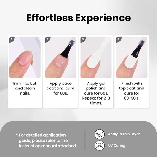 Miniatura 6 de Beetles - Esmalte de gel blanco de 0.3 fl oz, 1 unidad de esmalte de gel blanco puro, arte de uñas francés, salón de manicura, diseño de bricolaje