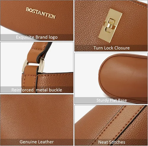 Miniatura 5 de BOSTANTEN - Bolsos de cuero al hombro tipo balde para mujer
