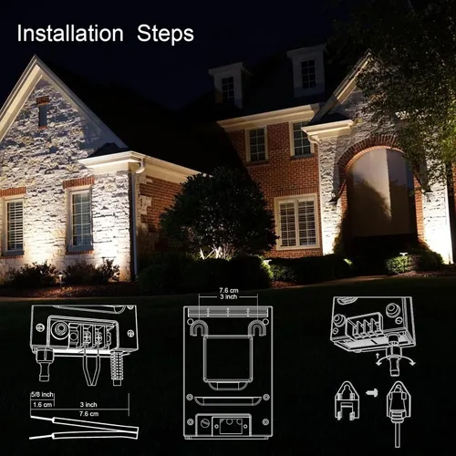 Miniatura 5 de Malibu - Transformador de paisaje de bajo voltaje de 200 W, paquete de energía de iluminación de paisaje de bajo voltaje para foco al aire libre