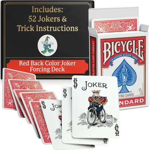Ted's Sterling Magic Baraja de truco del Joker del color de la bicicleta de corte de fábrica (fuerza unidireccional roja)