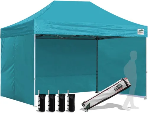 Miniatura 78 de Eurmax Tienda de campaña desplegable de 8 x 8 de Estados Unidos, con bolsa rodante patentada sin puntas, 4 paredes extraíbles con cremallera, toldo