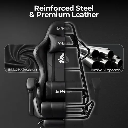 Miniatura 6 de NEO CHAIR Silla para Videojuegos con Reposapiés, Silla de Oficina Ergonómica de Respaldo Alto y Cómoda, con Soporte Lumbar, Altura Ajustable