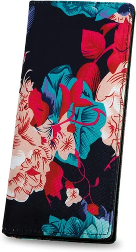 Miniatura 76 de HUA ANGEL Billetera para mujer, ultra delgada y delgada, con bloqueo RFID, tarjetero de crédito, doble embrague, carteras largas, regalo para A-ámbar
