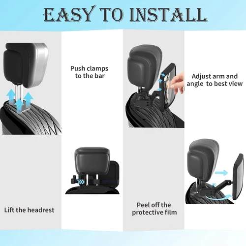 Miniatura 7 de Espejo de automóvil para bebé, orientado hacia atrás, espejo ajustable de seguridad para asiento de automóvil para bebé, monitor de cámara