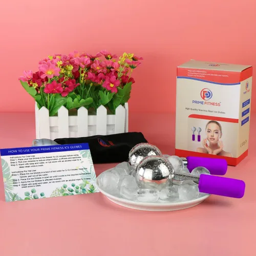 Miniatura 9 de Globos de hielo para tratamientos faciales, rodillo de enfriamiento de acero irrompible, barras criogénicas para la cara, masajeador para cara