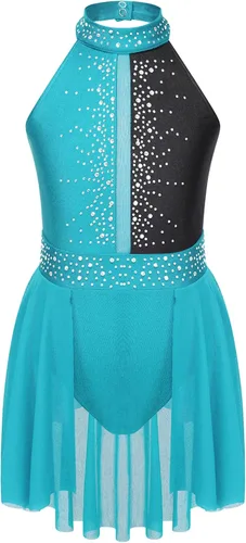 Miniatura 31 de CHICTRY Kids Girls Sparkly Rhinestone Ballet Gymnastics Leotards Modern Lyrical Dance Costume