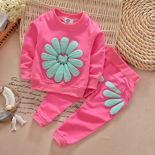 Miniatura 25 de Conjunto de ropa de girasol para niñas pequeñas, camiseta de manga larga y pantalones, 2 piezas, ropa de otoño