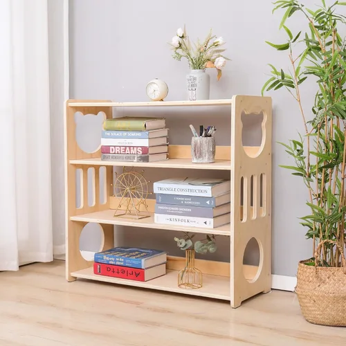 Miniatura 6 de Estante de almacenamiento de juguetes para niños, estantería Montessori, utilizada como armario de almacenamiento para libros y juguetes en salas