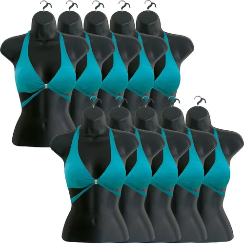 Miniatura 6 de Maniquí femenino con espalda hueca y cuerpo apilable con ganchos para colgar para exhibición de camisetas, encimera, ferias de manualidades, fotos